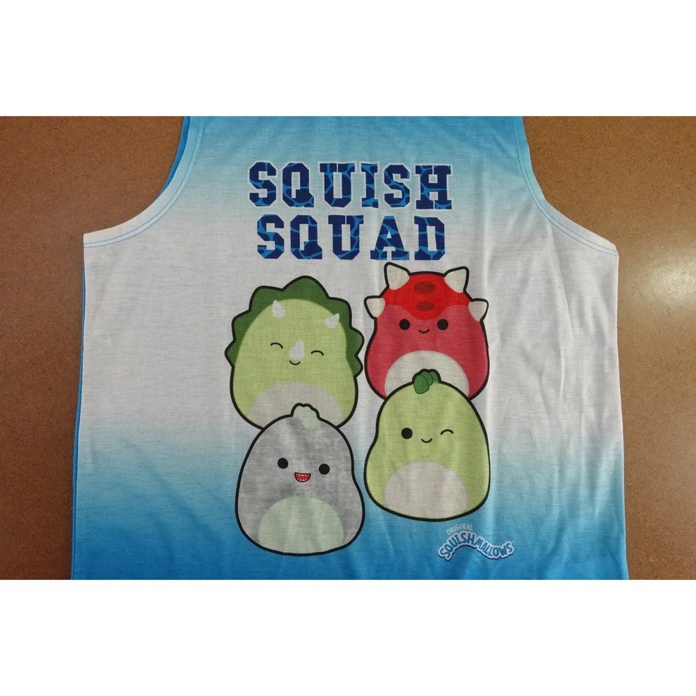 Squishmallows Girls Size 12 Blue Graphic Pajama Tank Top NWT
